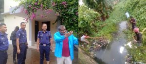 শহরে বৃষ্টির পানি নিষ্কাশনে পৌরসভার অভিযান ॥মেয়র আতাউর রহমান সেলিমের পরিদর্শন ॥